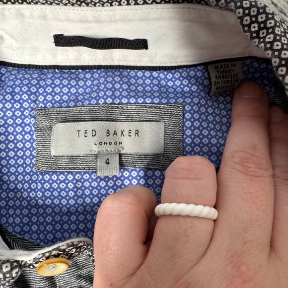 Ted Baker London Mens Polo Shirt Gray Short Sleeve Cotton Made in Turkey Med - Picture 2 of 5